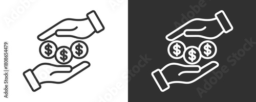 Salary Icon Set Vector Collection Isolated In Black And White