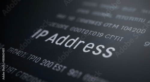 A close-up of an IP address displayed on a dark screen with numbers and characters, showcasing