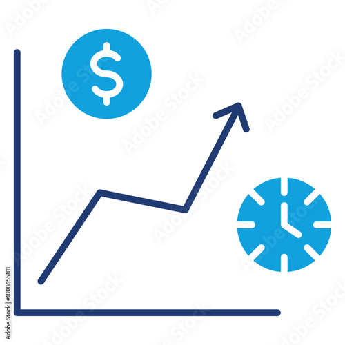 Forecasting Flat Blue Icon