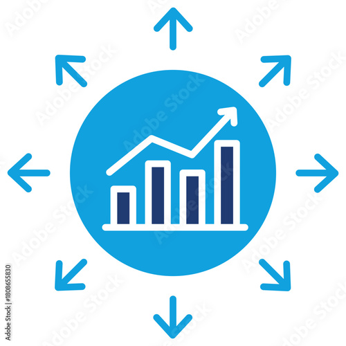 Expansion Flat Blue Icon