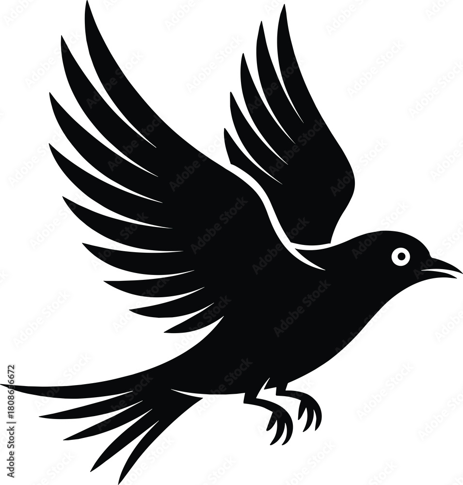 Obraz premium Dove Silhouette with Olive Branch Vector Symbol