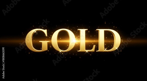 Gold Shiny Metallic Text Reveal Motion.