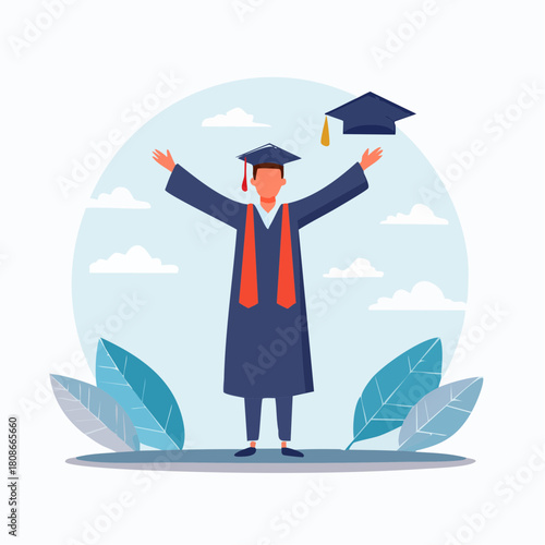 Celebrate Academic Excellence Graduation Ceremony with Confetti, Toga, and Tassel Toss, Symbolizing Achievements and New Beginnings