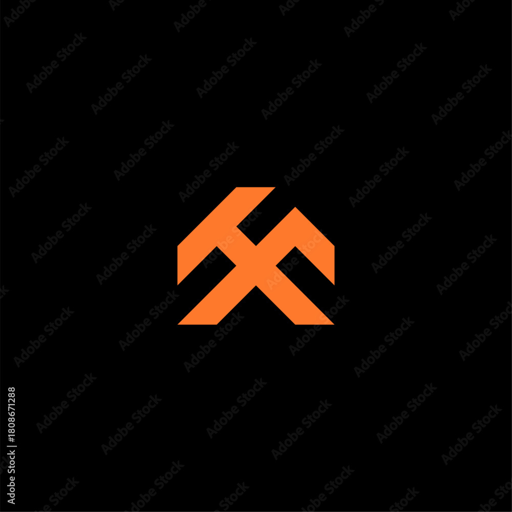 Obraz premium Modern letter TF and house or Letter TF swastika logo concept vector icon