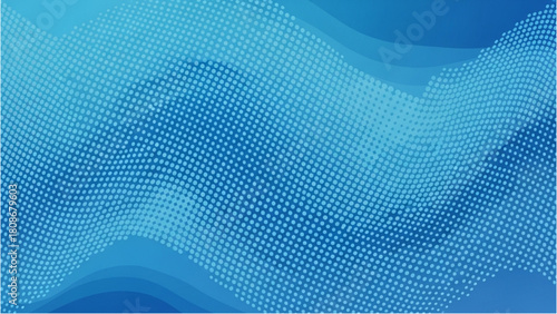 Abstract blue background with dynamic wavy dotted pattern, perfect for modern digital designs and technology concepts