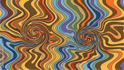 Psychedelic Swirl A Colorful and Abstract Digital Artwork with a Retro Vibe