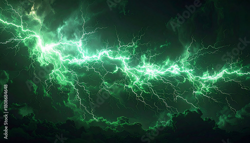 Green Lightning Storm