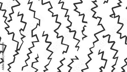 Black jagged lines on white background abstract pattern vector