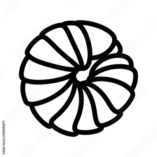 Millipede Illustration - A Detailed Line Art Depiction of a Coiled Arthropod.