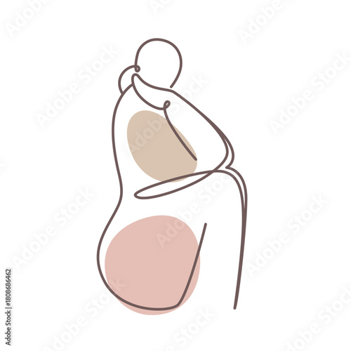 Curvy woman hand on chin one line drawing. Curvy woman hand on chin single line illustration. Curvy woman hand on chin minimalist line art. Curvy woman hand on chin vector art