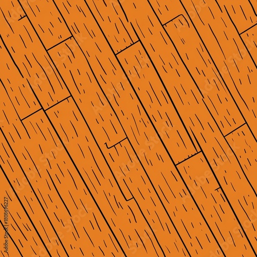Stylized orange wooden floor texture, ideal for backgrounds or graphic design.