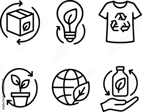 Sustainable product life cycle management icons
