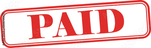 Paid stamp mark for transaction completed or invoice settled.