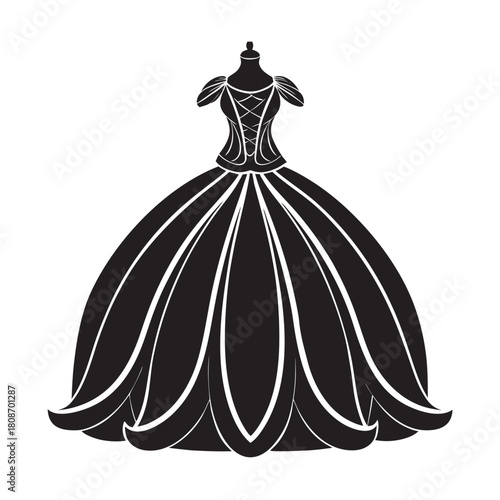 Imperial Puffball Couture Dress Regal Silhouette