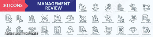Management Preview Icon Pack illustration Vector Blue Style