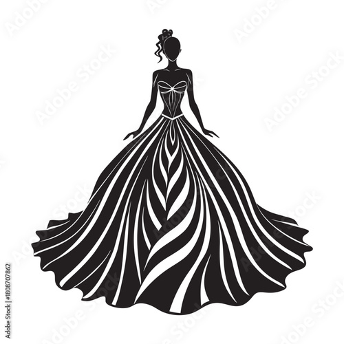 Exaggerated Ball Gown Couture Art Silhouette