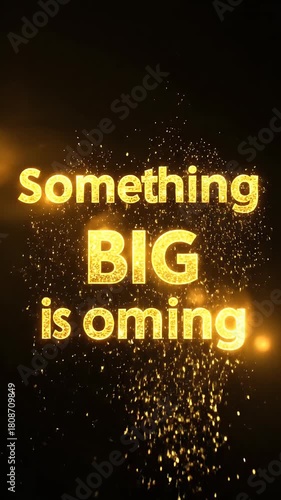 Golden Sparkles Announce Something Big Coming Cinematic Motion Graphic Footage