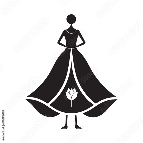 Casual Loose Tent Dress Outline Silhouette