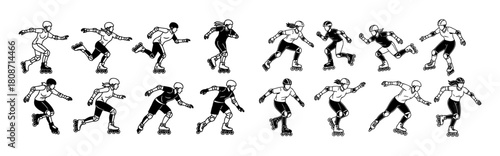 Collection of American Football Players in Various Poses and Act