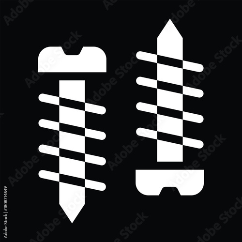 Construction Screws Icon | Hardware Vector Illustration