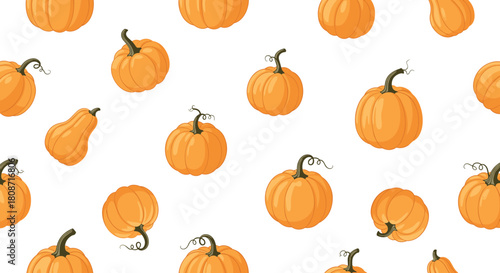 Festive pumpkin patch seamless pattern for autumn harvest designs, perfect for Thanksgiving backgrounds and fall-themed digital paper projects