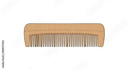Wooden beard comb for perfect grooming and styling, showcasing natural wood grain and classic design for barbershop and personal care brands