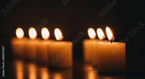 Wallpaper Mural Soft, warm candlelight creates a serene and inviting atmosphere in the blurred background, perfect for calm and cozy settings ,illumination ,gentle glow ,warmth Torontodigital.ca