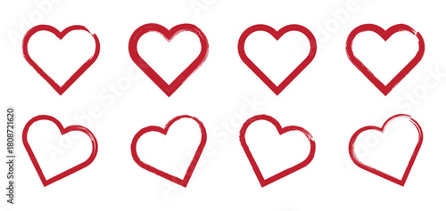 Hand drawn hearts collection. Romance and love illustrations.