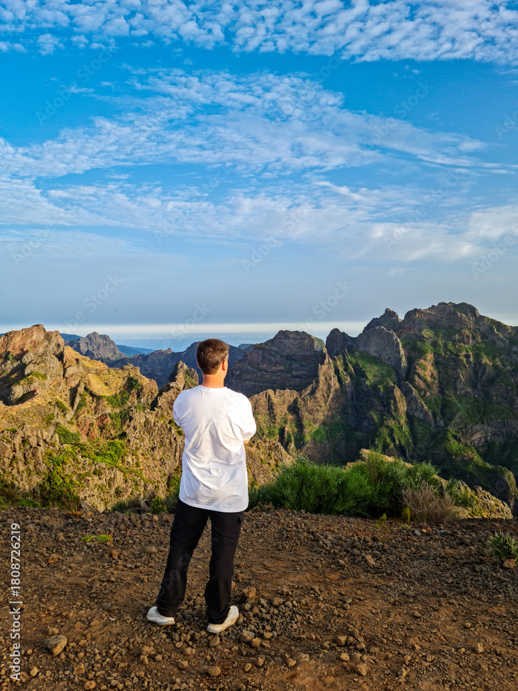Fototapeta premium man in the mountains