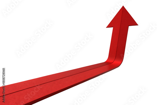 Red arrow showing upward trend growth success vision ahead