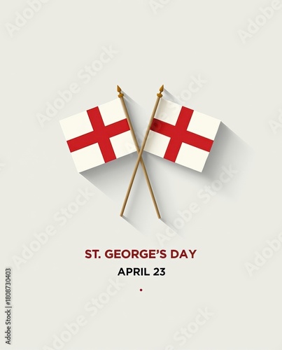 Two english flags of saint george on a light background with text