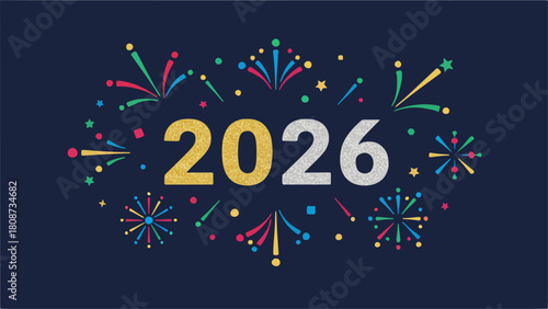 Vibrant 2026 New Year Celebration with Colorful Fireworks Bursting Against a Dark Sky, Symbolizing Joy and Festive Beginnings
