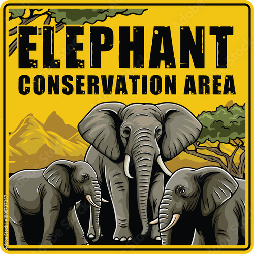 warning sign for protected elephant area