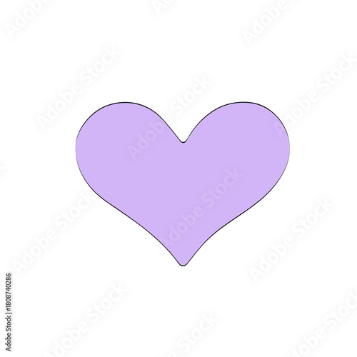 Minimalist Purple Heart Symbol