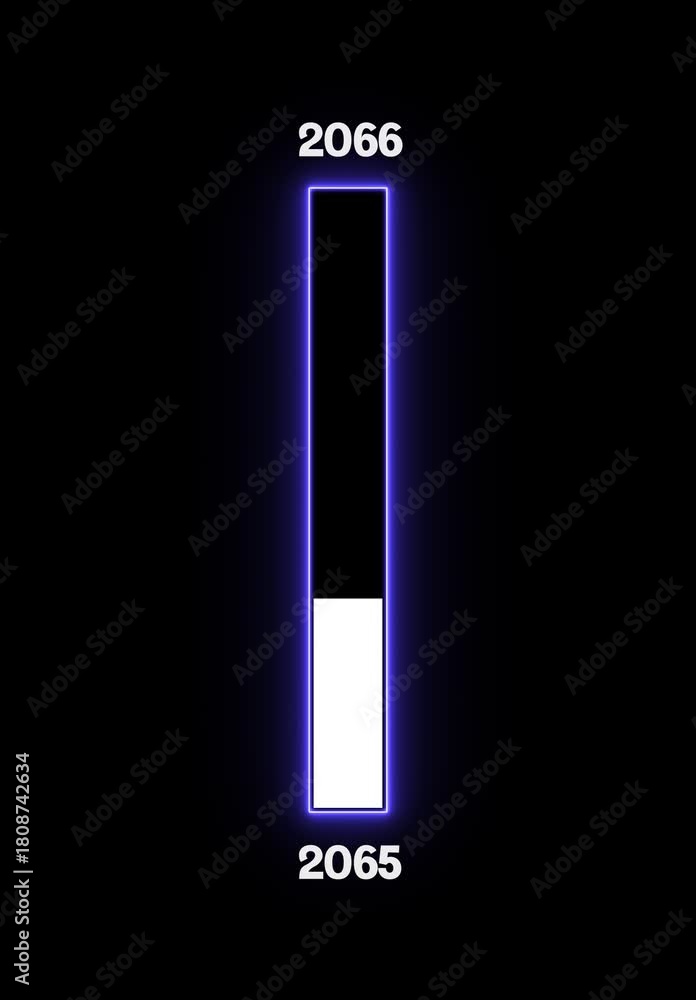 Blue color neon line loading bar animation . Year change concept . New ...