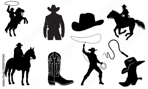 Bold Cowboy Wild West Vintage Illustration