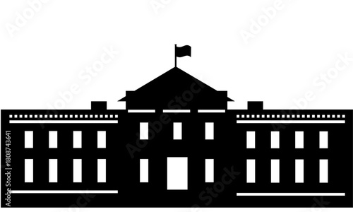 Iconic White House Historic Landmark Illustration
