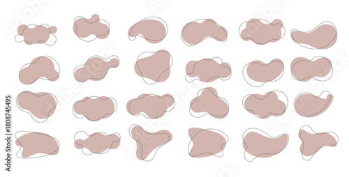 pastel organic shapes set abstract irregular blots