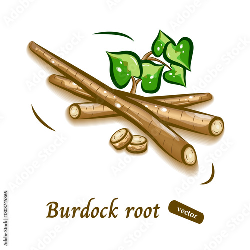 ゴボウのポップなイラスト｜可愛らしい野菜のベクター素材