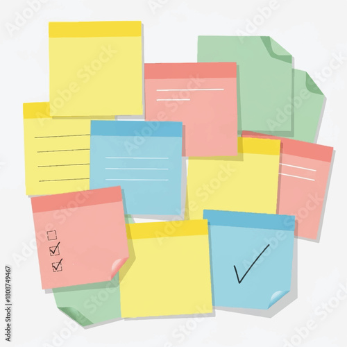 Sticky Notes Collection A Vibrant Assortment of Colorful Reminder Sheets for Organization and Productivity