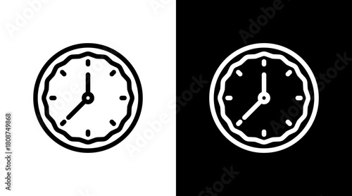 Clock With Icon Set Design