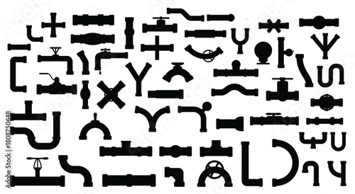 pipe icons set cartoon style