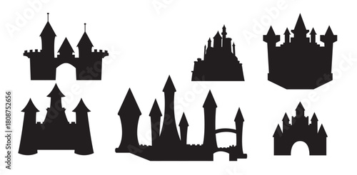 princess castle vector set