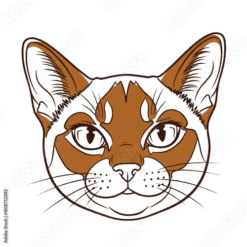 Cute cartoon cat head illustration - perfect for pet-related designs and projects