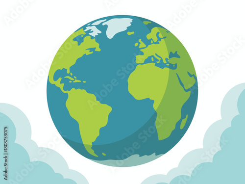 This vibrant image showcases a stylized globe, illustrating the connection between continents important to global issues, culture, and environmental awareness in a modern format.