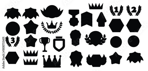 Ranking icons set cartoon style