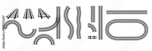 railway train track variety shape transportation rail road