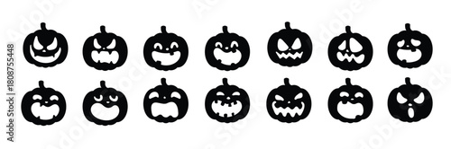 Yellow pumpkin vector for carving scary ghost faces for Halloween.