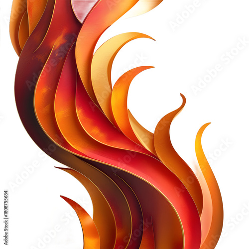 Abstract curved flame design