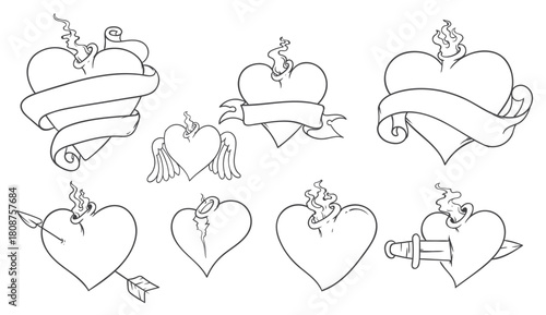 sacred heart tattoo vector